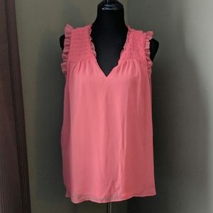 💰Women's sleeveless coral ruffle v neck blouse